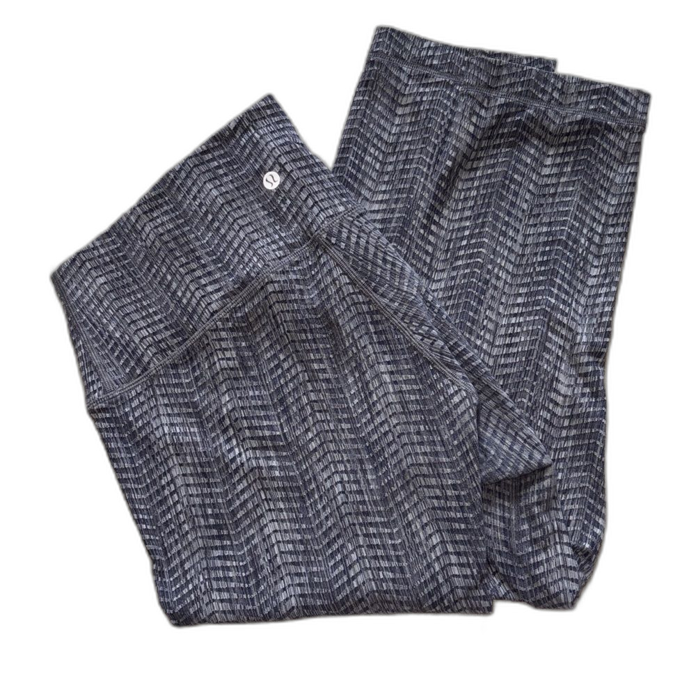 Lululemon Wonder Under High-Rise Crop Leggings Size 10 Gray Print